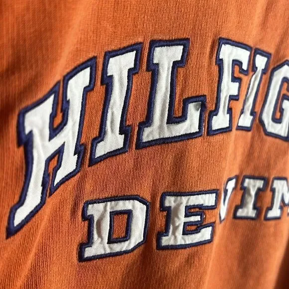 🔥 True Vintage HILFIGER DENIM Embroidered Crewneck Sweatshirt - Men Sz XL